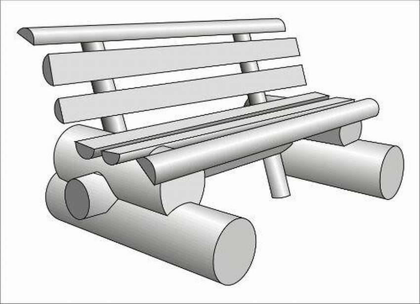 Скамейки из бревна: 8 ЧЕРТЕЖЕЙ