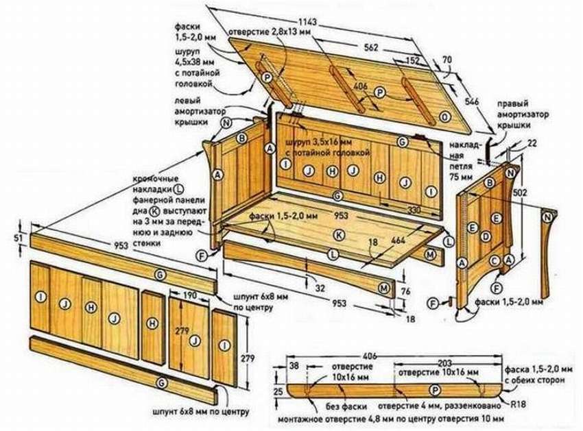 10 чертежей и схем сундуков
