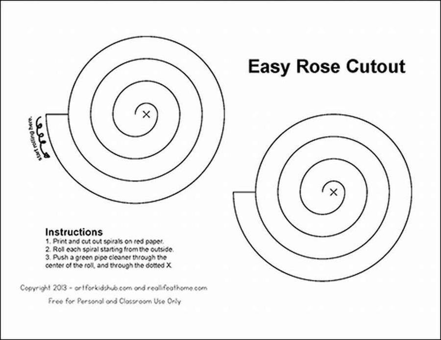 Простая роза из бумаги (
