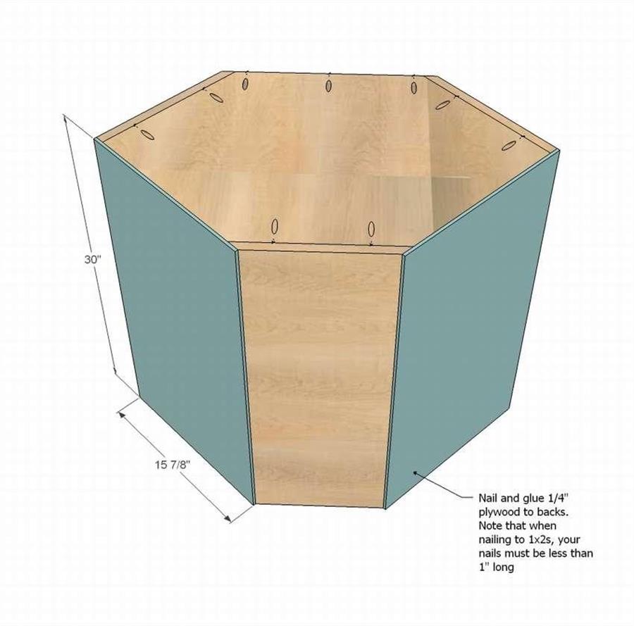 Угловой кухонный шкаф - чертеж
