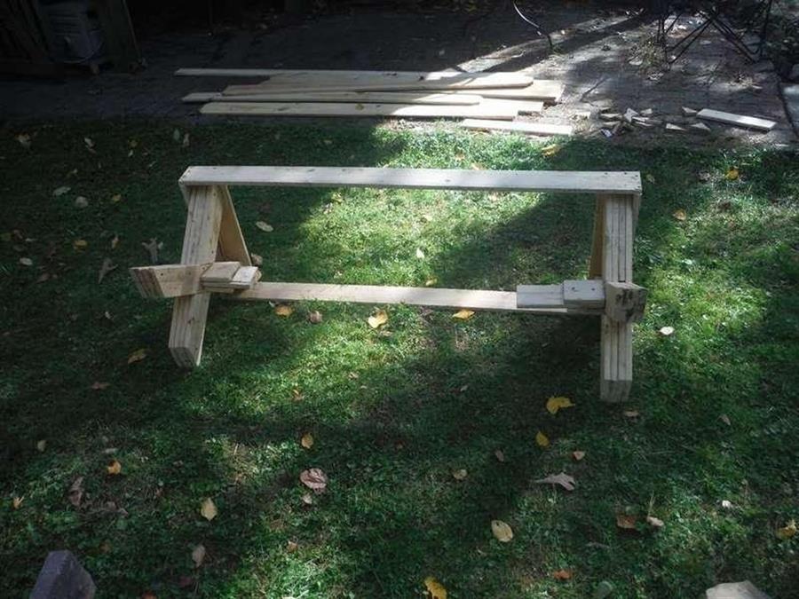 ПРОСТАЯ деревянная скамейка без спинки