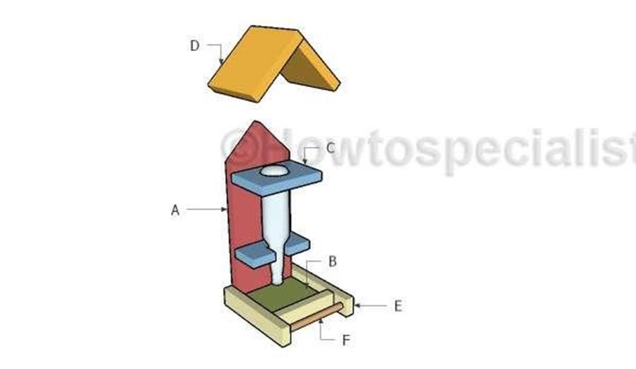 Кормушка из стеклянной бутылки (чертёж