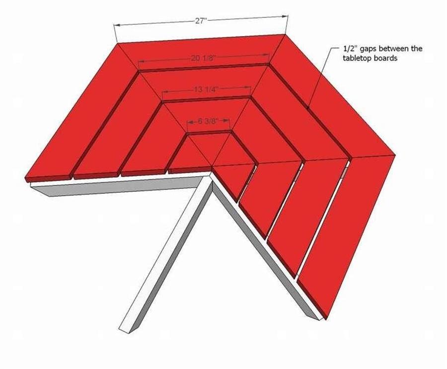 Как сделать шестиугольную скамейку стол
