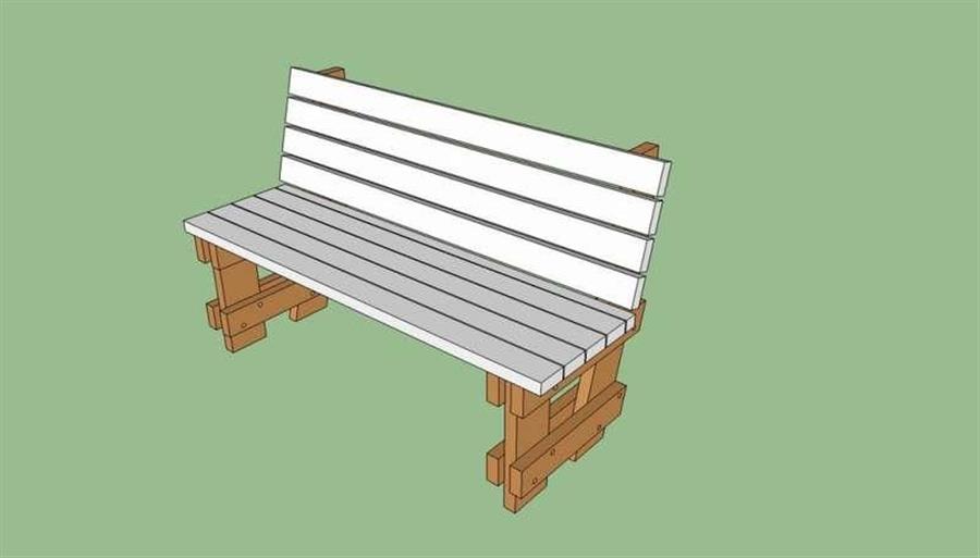 Простая садовая скамейка своими руками