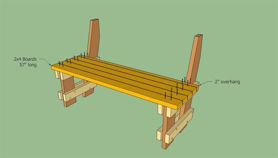 Простая садовая скамейка своими руками