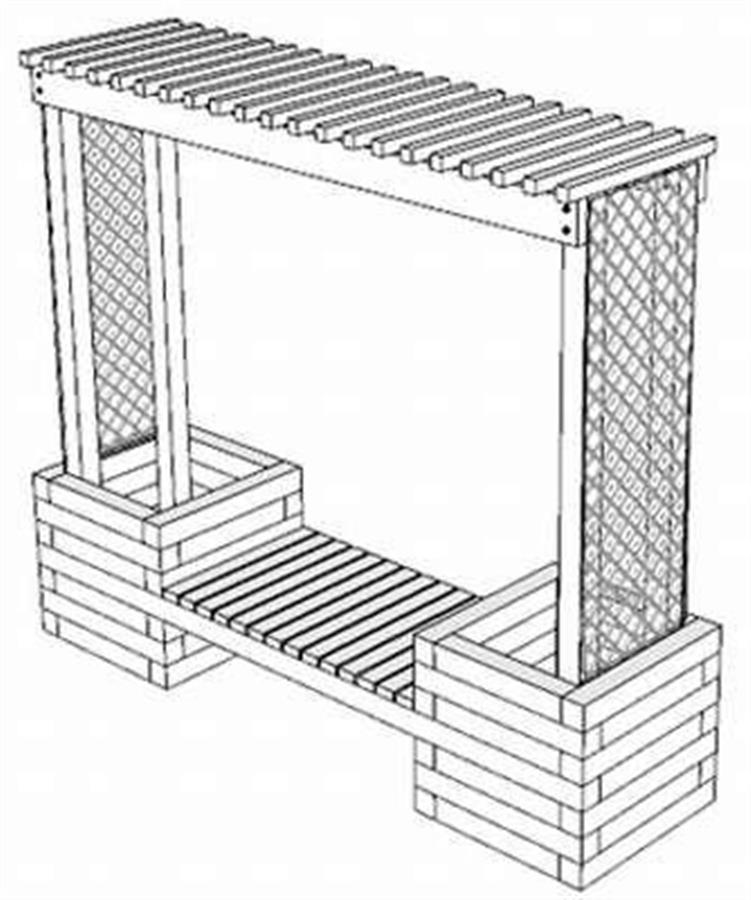 Скамейка-пергола с клумбой: пошаговые фото