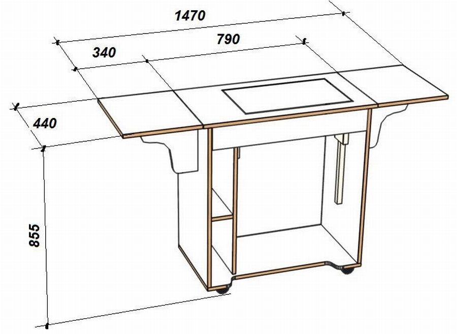 Складной (раскладной) швейный стол 