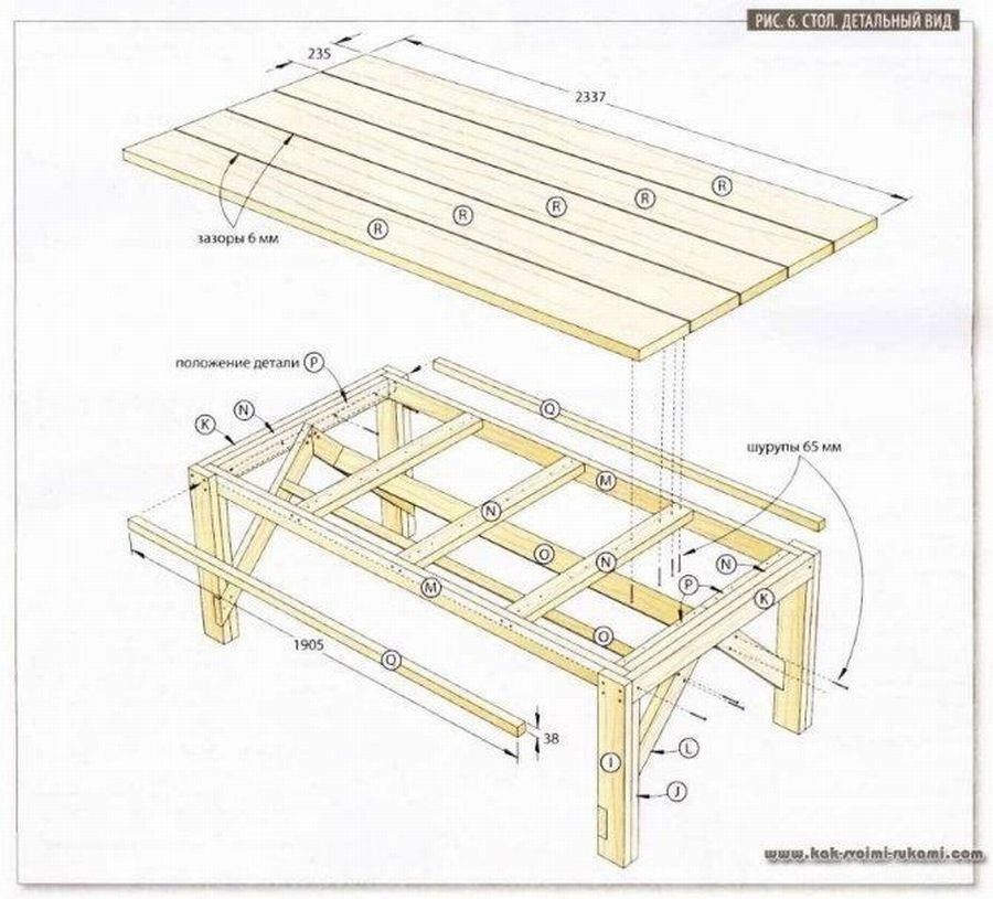 12 чертежей и схем: стол