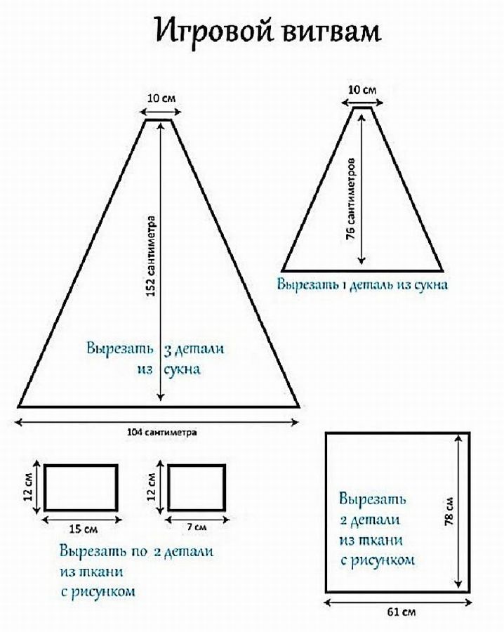 Вигвам-палатка своими руками: 12 выкроек