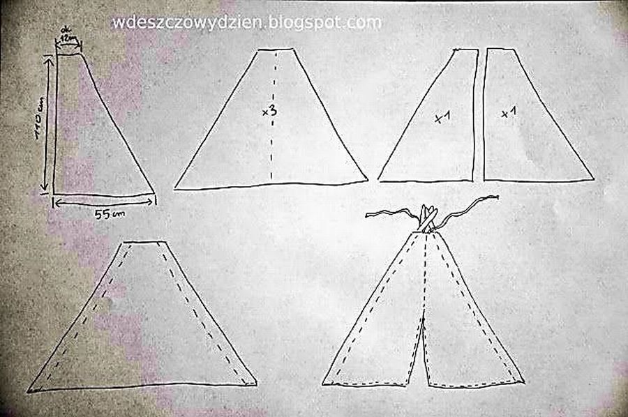 Вигвам-палатка своими руками: 12 выкроек
