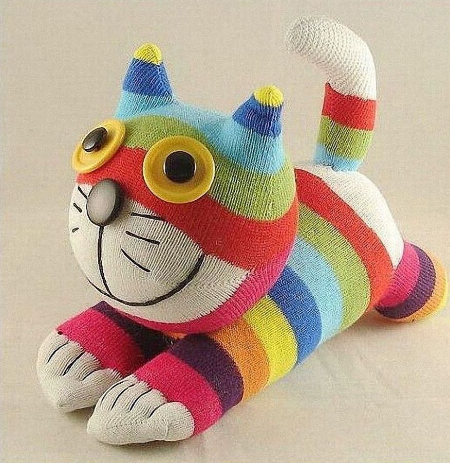 Игрушка «Кошка/Котик» из старого носка