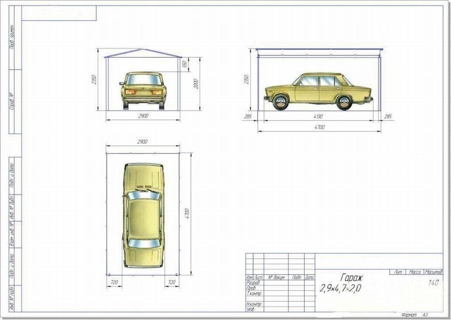 Как построить гараж пенал? Размеры