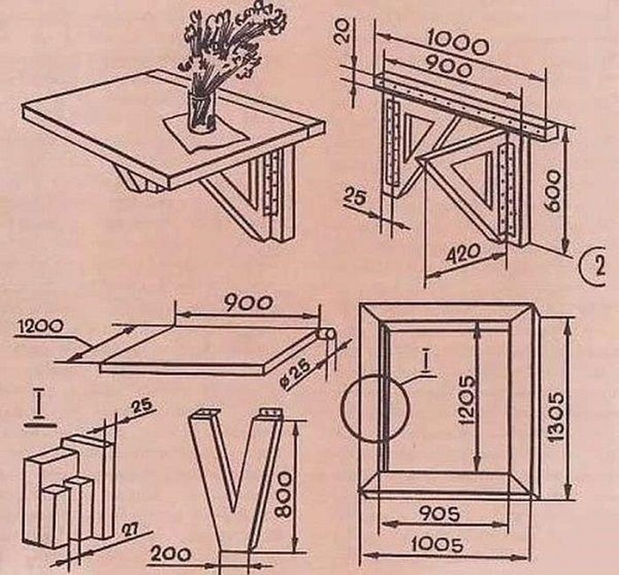 Раскладной стол к стене своими