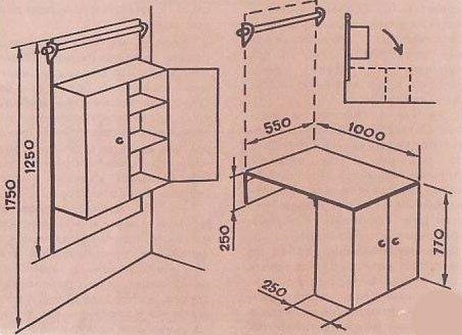 Раскладной стол к стене своими