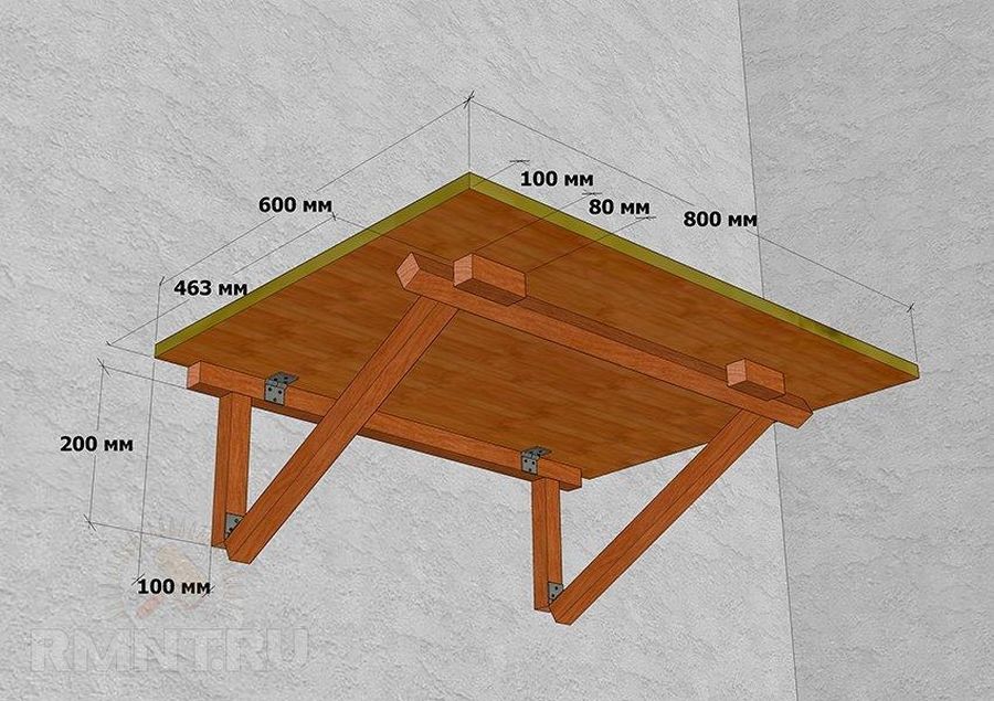 11 чертежей откидного стола