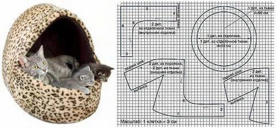 Простая лежанка для кошки своими
