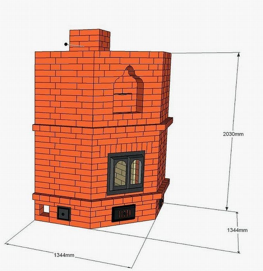 12 проектов угловой отопительной печи