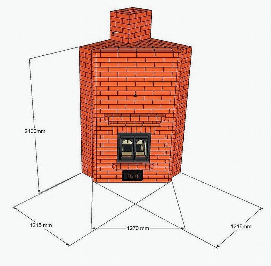 12 проектов угловой отопительной печи