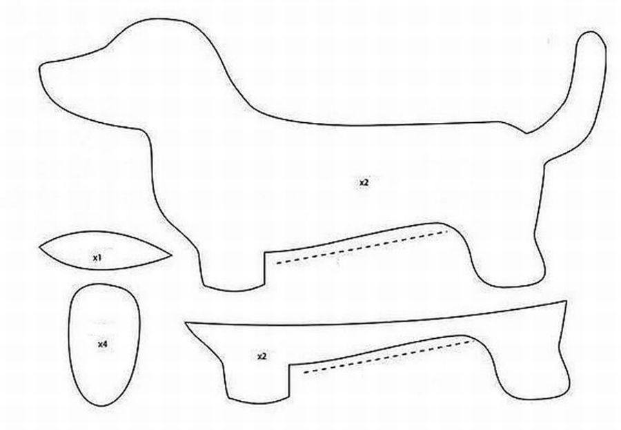 Игрушка "Собака": 12 выкроек, шаблонов