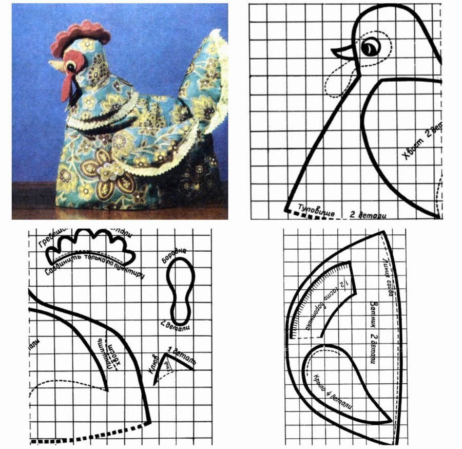 Курица-грелка на чайник: 12 выкроек