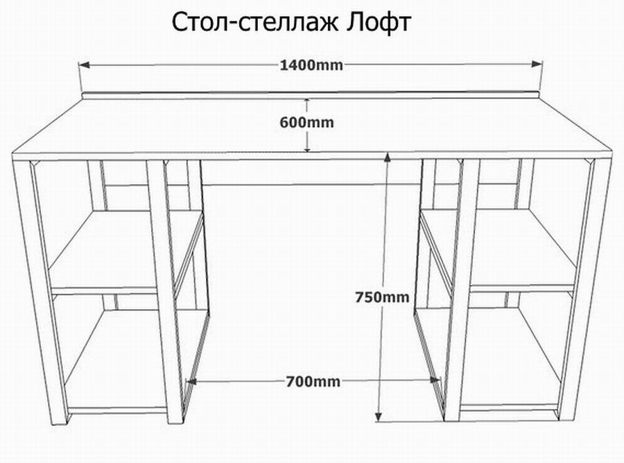 Металлический стол из профильной трубы