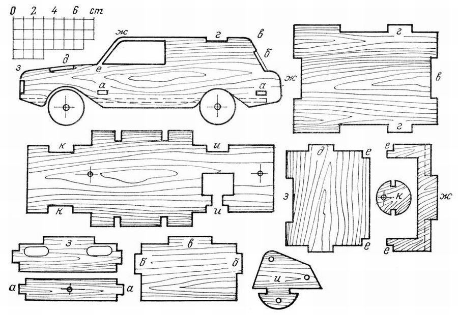 Машинки из фанеры: 10 чертежей