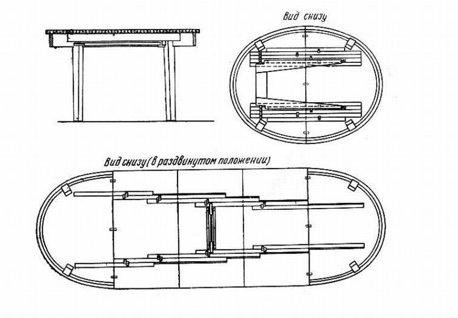 10 чертежей раздвижного стола 