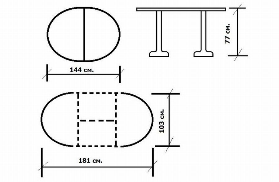 10 чертежей раздвижного стола 