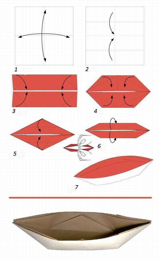 Бумажная лодка для детей: 10