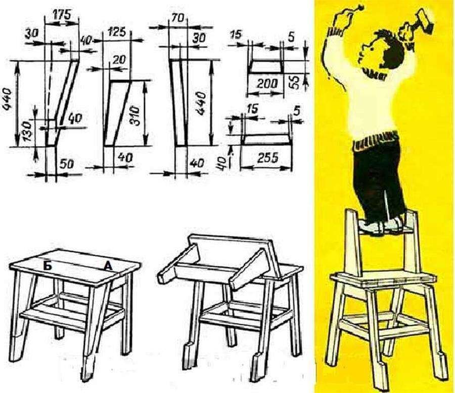 Деревянная стул-стремянка-трансформер: 15 super моделей