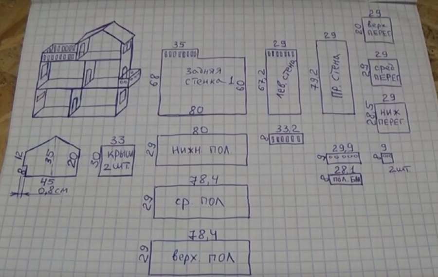 Кукольный домик: 12 чертежей, чтобы