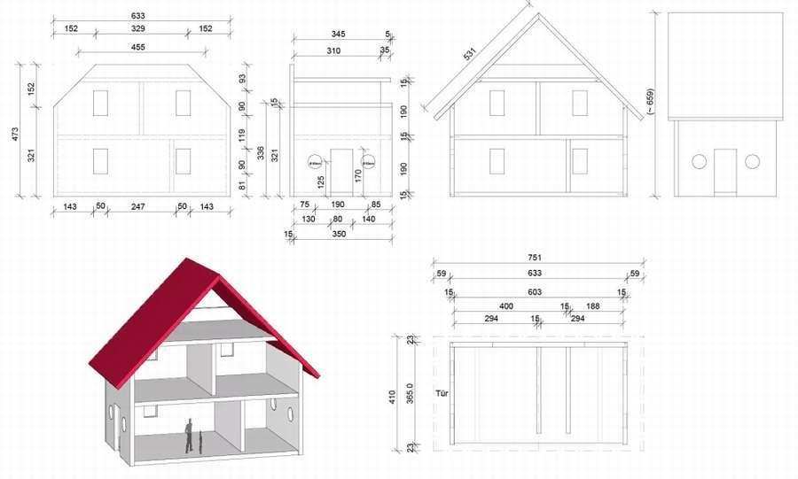 Кукольный домик: 12 чертежей, чтобы
