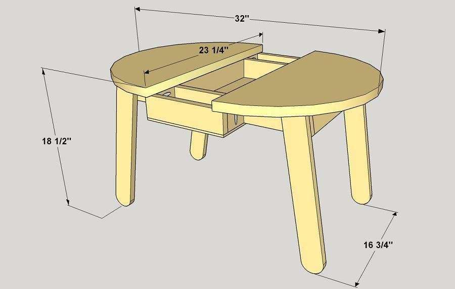 Детский стол (чертежи и размеры