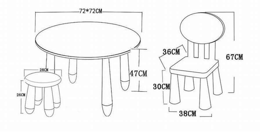 Детский стол (чертежи и размеры