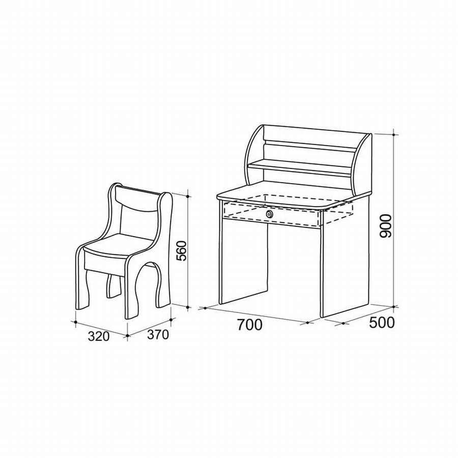 Детский стол (чертежи и размеры