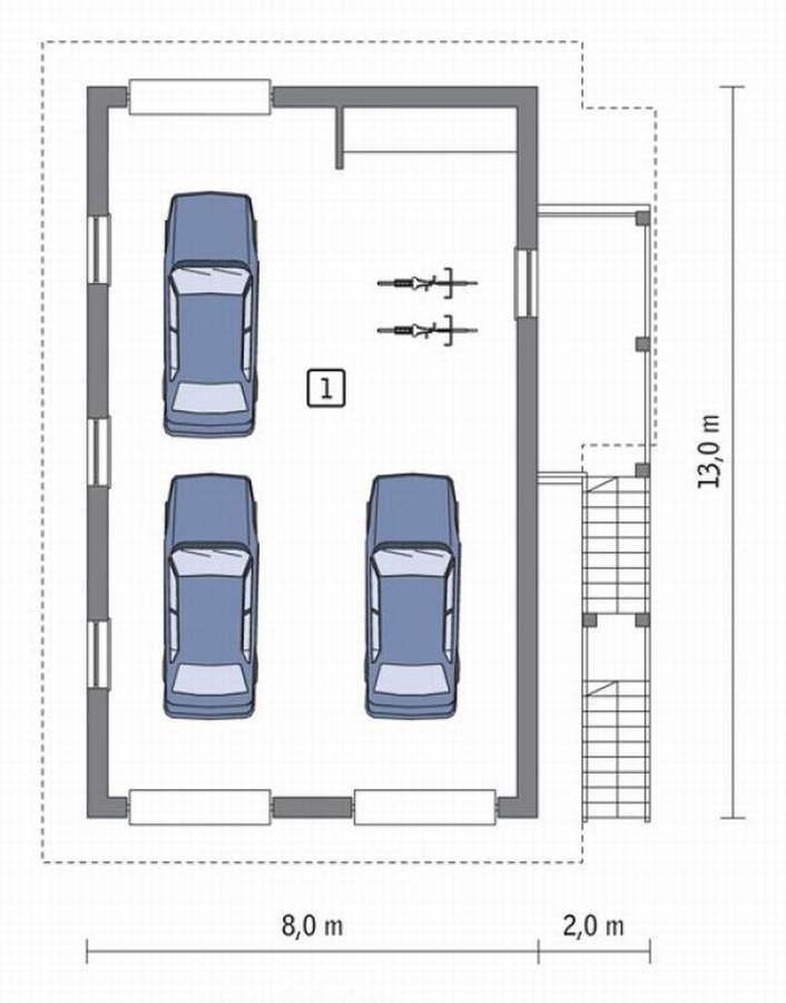 Проект гаража на 3 машины