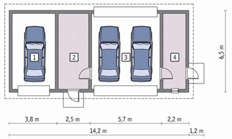 Проект гаража на 3 машины
