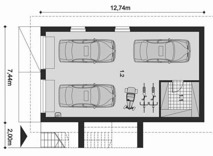 Проект гаража на 3 машины