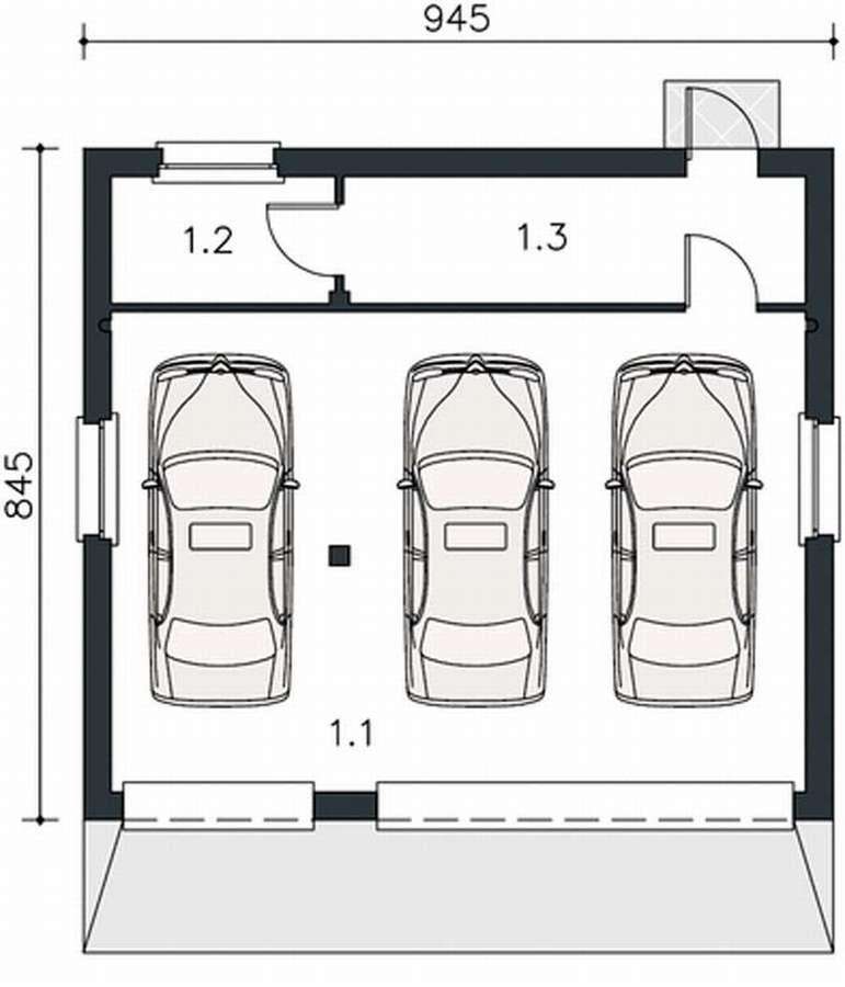 Проект гаража на 3 машины