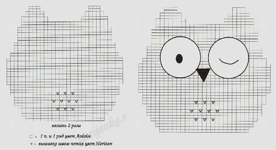 Схема вязания сова