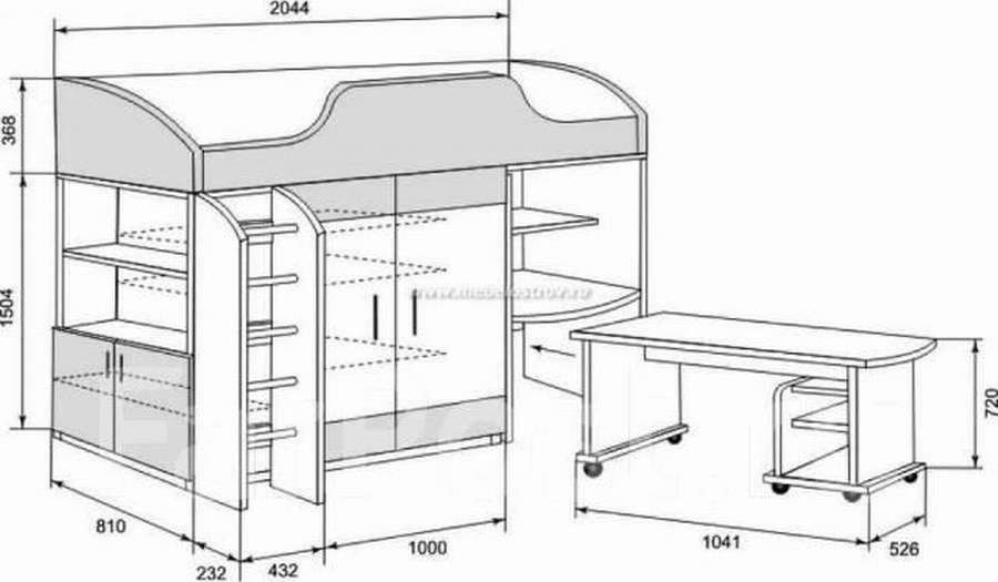 Кровать детская со столом 