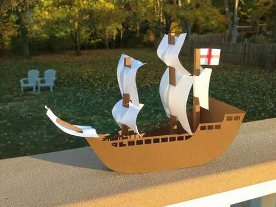 Картонная лодка для детей. 10
