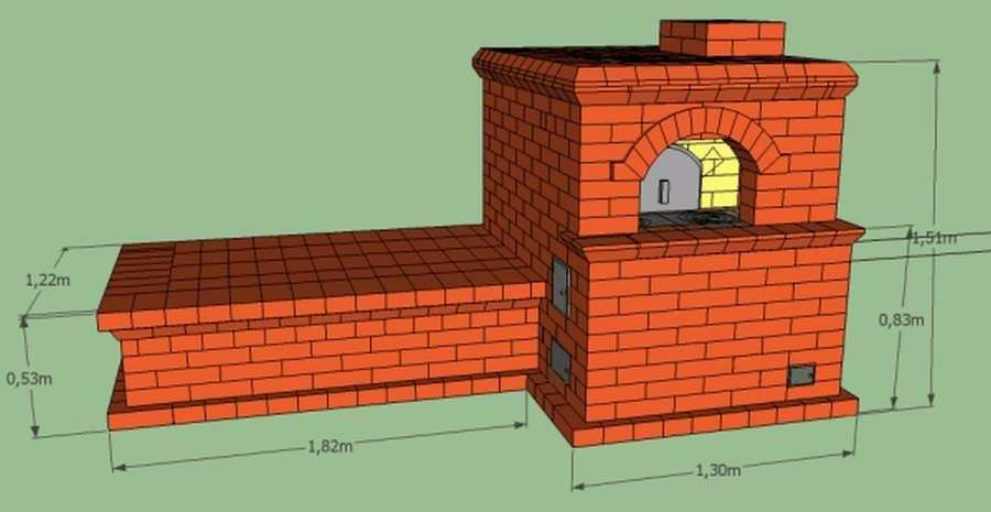 Печь с лежанкой из кирпича