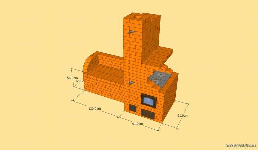 Печь с лежанкой из кирпича