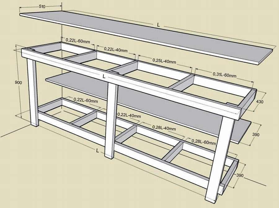 8 чертежей универсального стола верстака