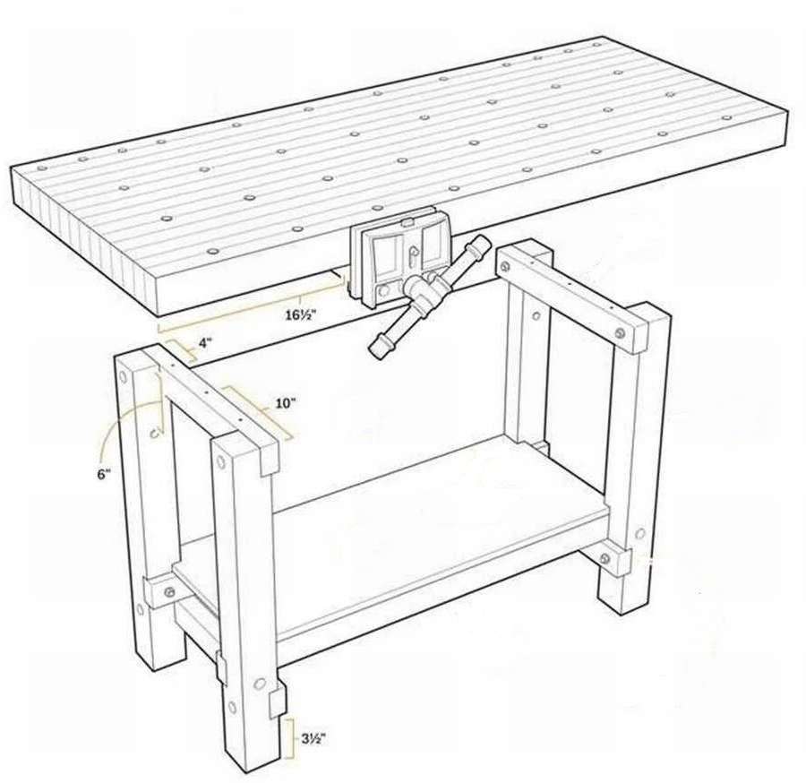 8 чертежей универсального стола верстака