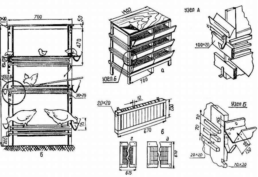 Клетки для кур: 10 чертежей