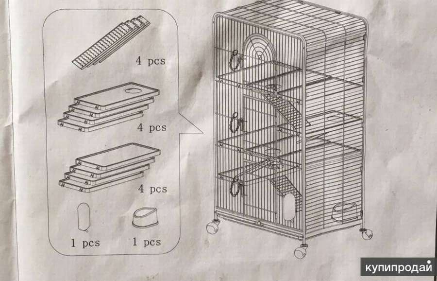 Клетка для шиншиллы. 12 чертежей