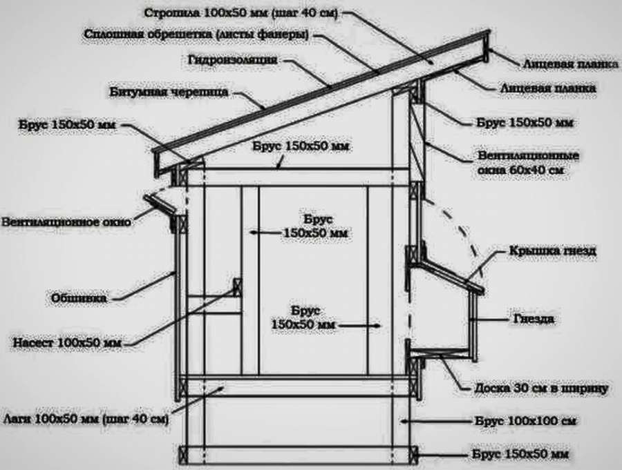 Зимний курятник: 10 чертежей, чтобы