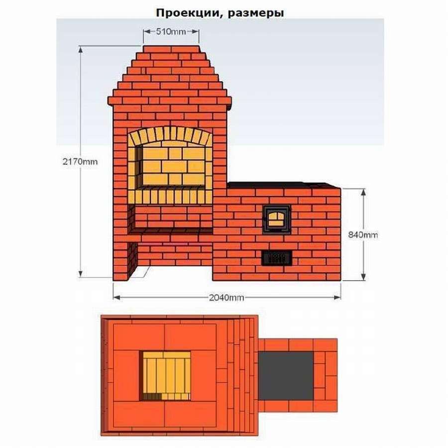 Кладка уличной кирпичной печи с